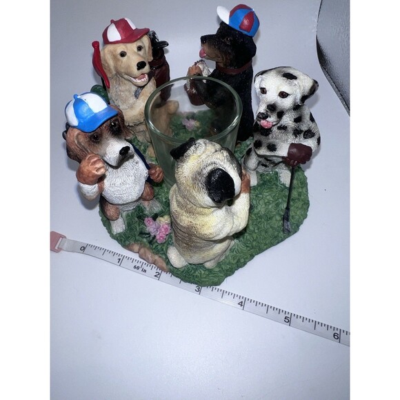 Golfing Circle of Friends Candle Holder Continental Creations Dogs Ready To Go - Picture 8 of 8